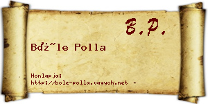 Bőle Polla névjegykártya